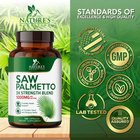 Nature's Nutrition Saw Palmetto avec extrait de graines de citrouille