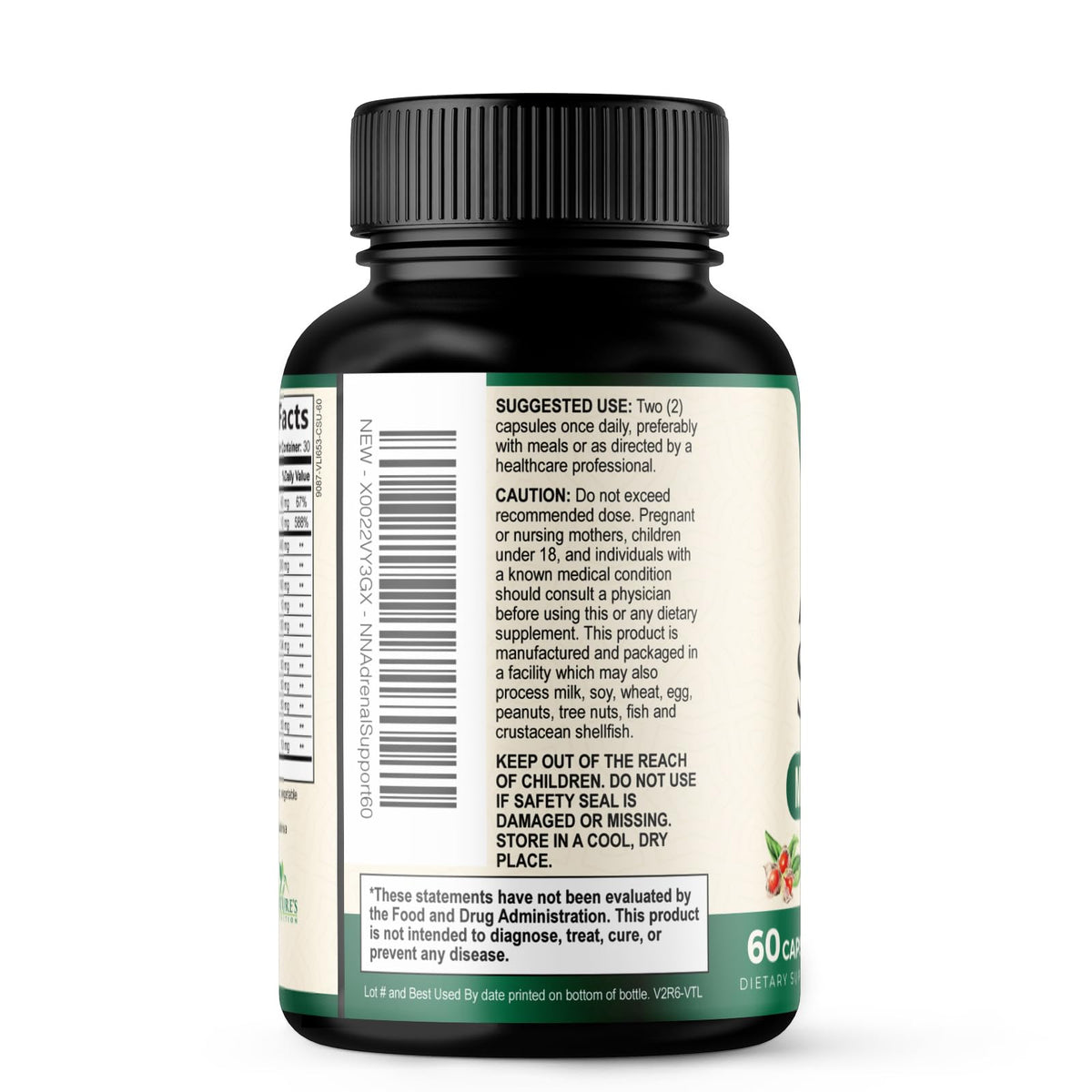 Nature's Nutrition Soutien Surrénal avec ingrédients naturels