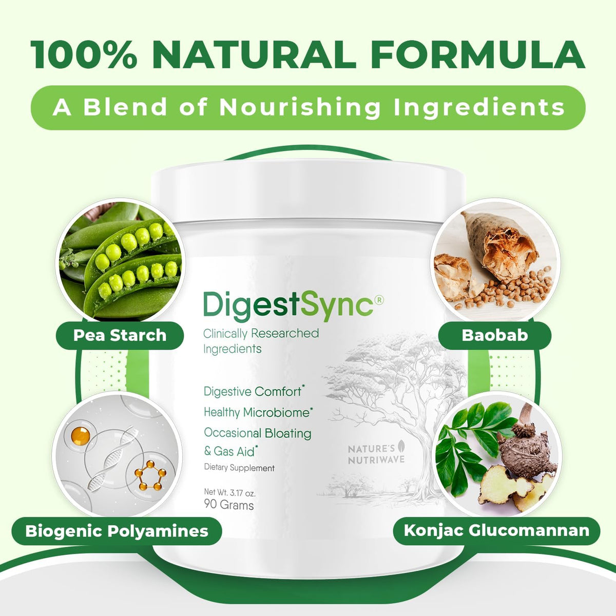 Nature’s NutriWave daily Poudre Verte avec des ingrédients naturels