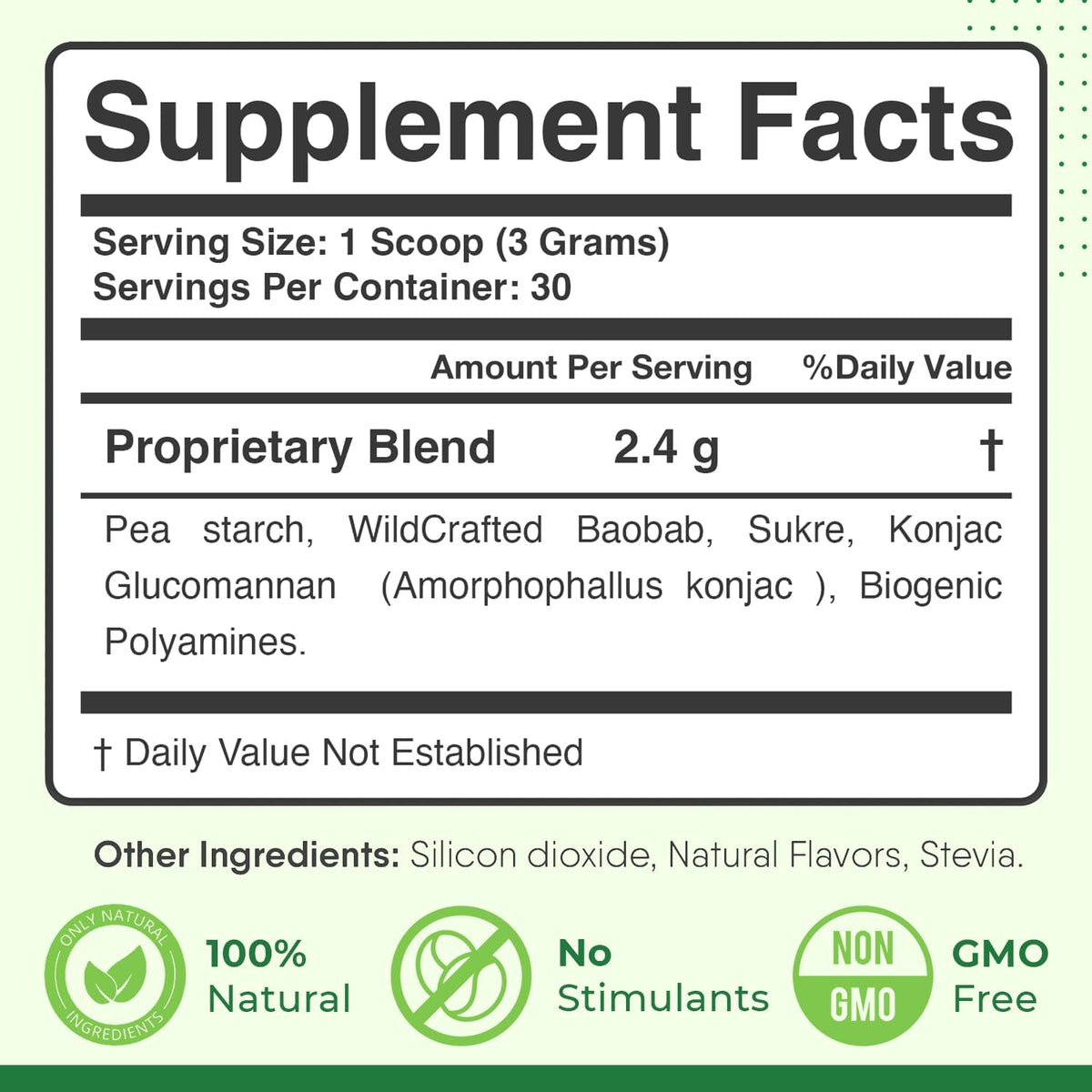 Nature’s NutriWave daily Poudre Verte sur une cuillère