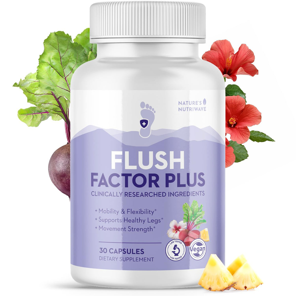 Nature’s NutriWave Flush Factor Plus boîte de 30 capsules vue de face