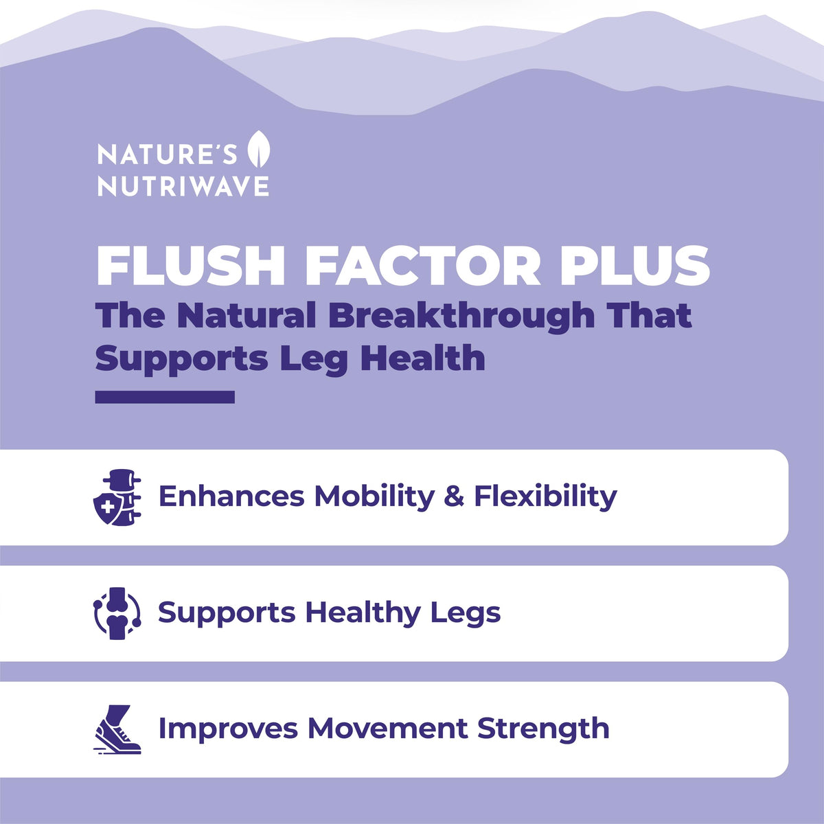 Nature’s NutriWave Flush Factor Plus capsules sur fond blanc