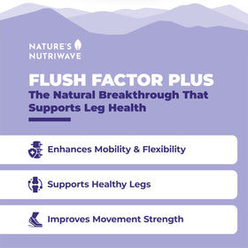 Nature’s NutriWave Flush Factor Plus capsules sur fond blanc