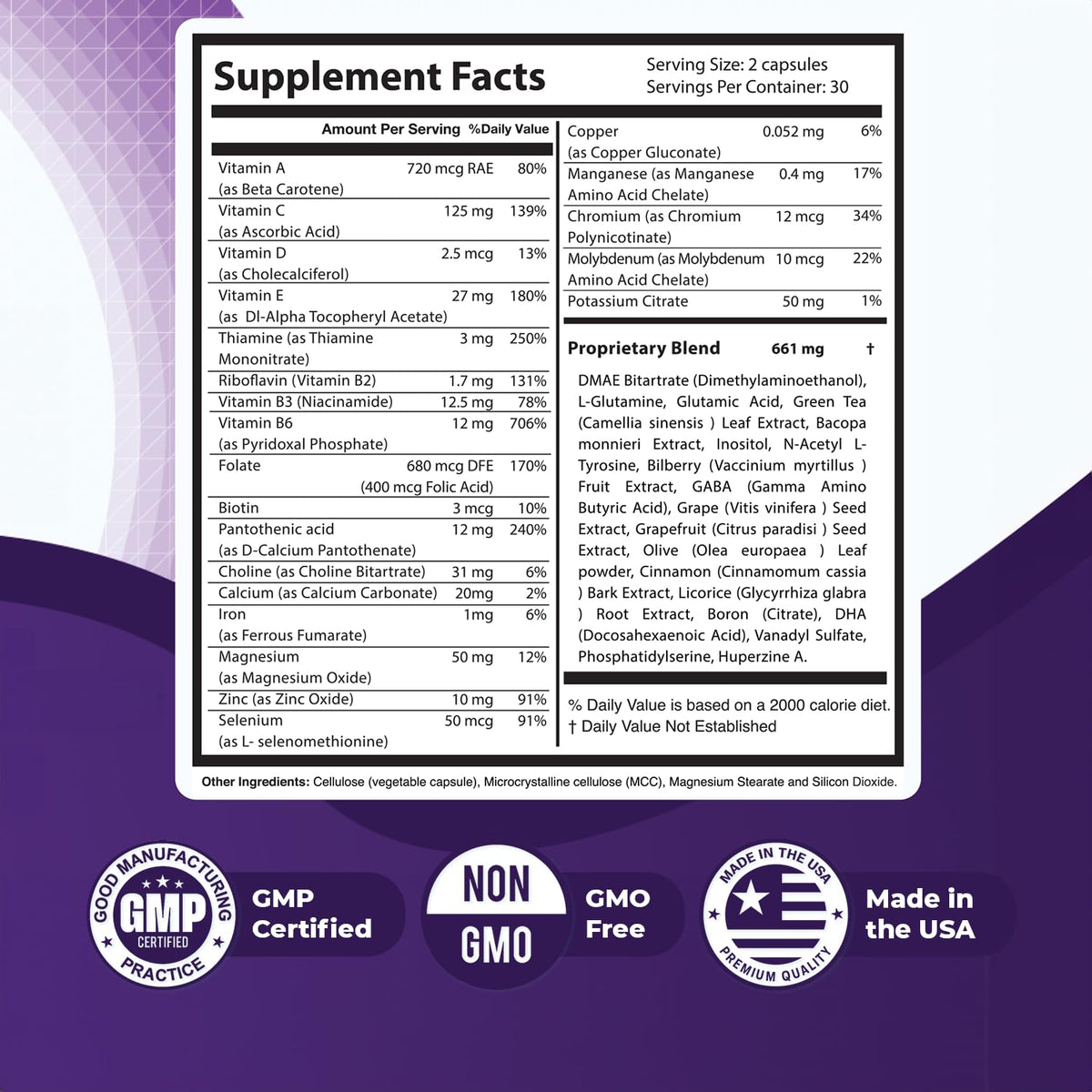 Nature’s NutriWave Memopezil ingrédients et dosage