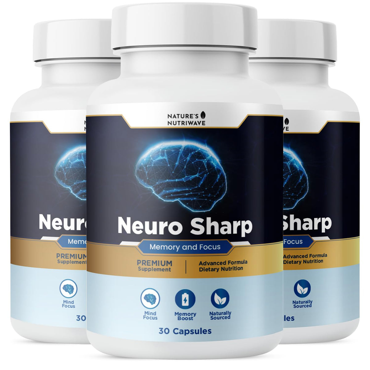 Nature’s NutriWave Neuro Sharp 30 capsules vue avant