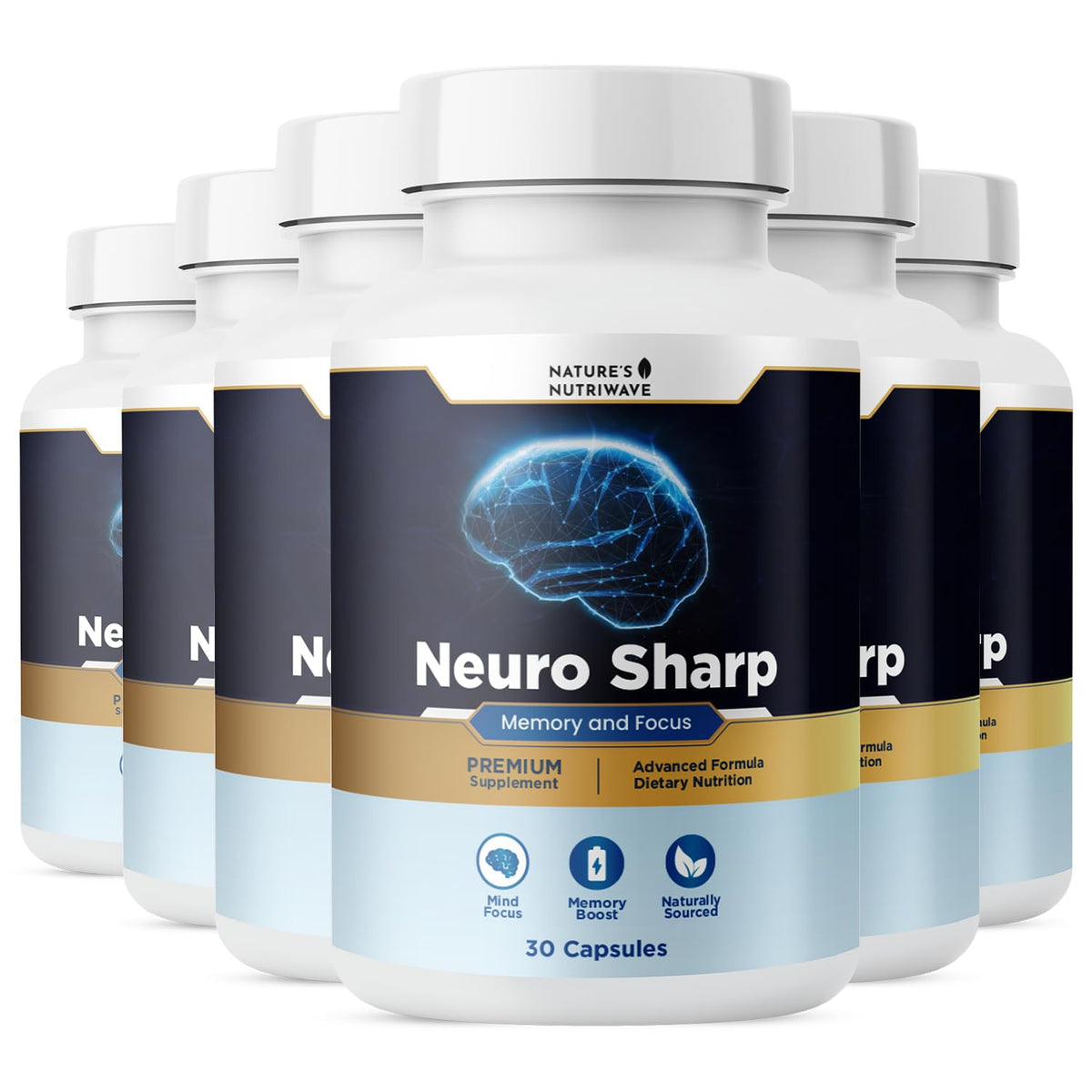 Nature’s NutriWave Neuro Sharp Bacopa Ginkgo Huperzine-A boîte avant