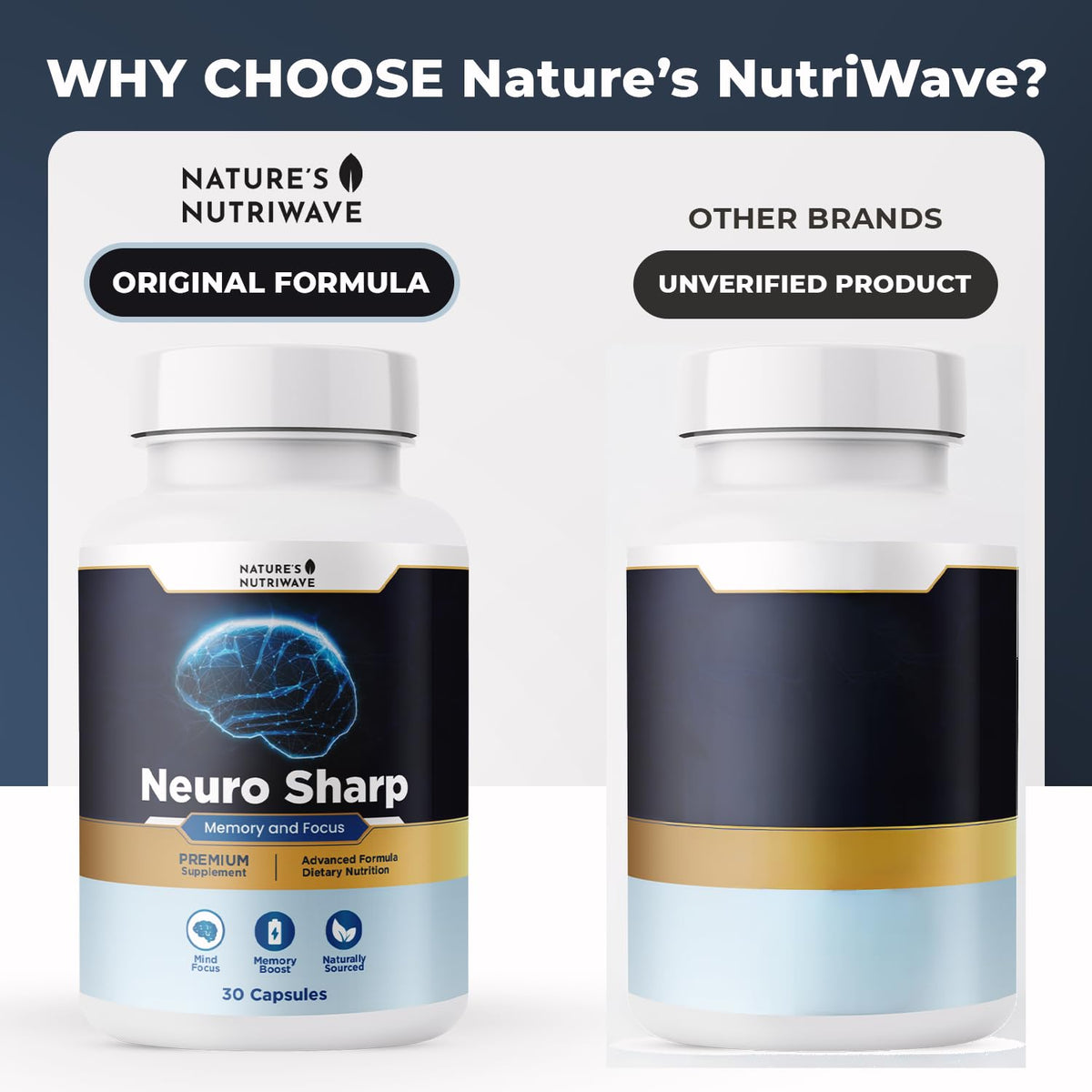 Nature’s NutriWave Neuro Sharp emballage et contenu