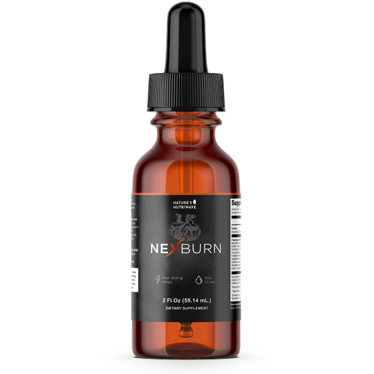 Nature's NutriWave Nexburn gouttes 60 portions vue avant avec étiquette
