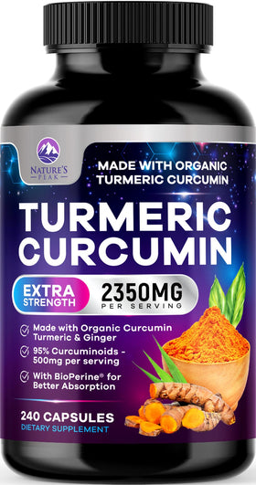 Nature's Peak Complément Alimentaire Curcuma 1750mg 240 Capsules vue de face