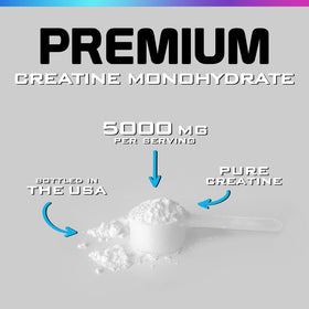 Nature's Peak créatine monohydrate 5000mg poudre pure avec cuillère dosette