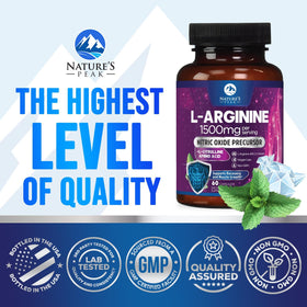 Nature's Peak L-Arginine Complex side view of the bottle