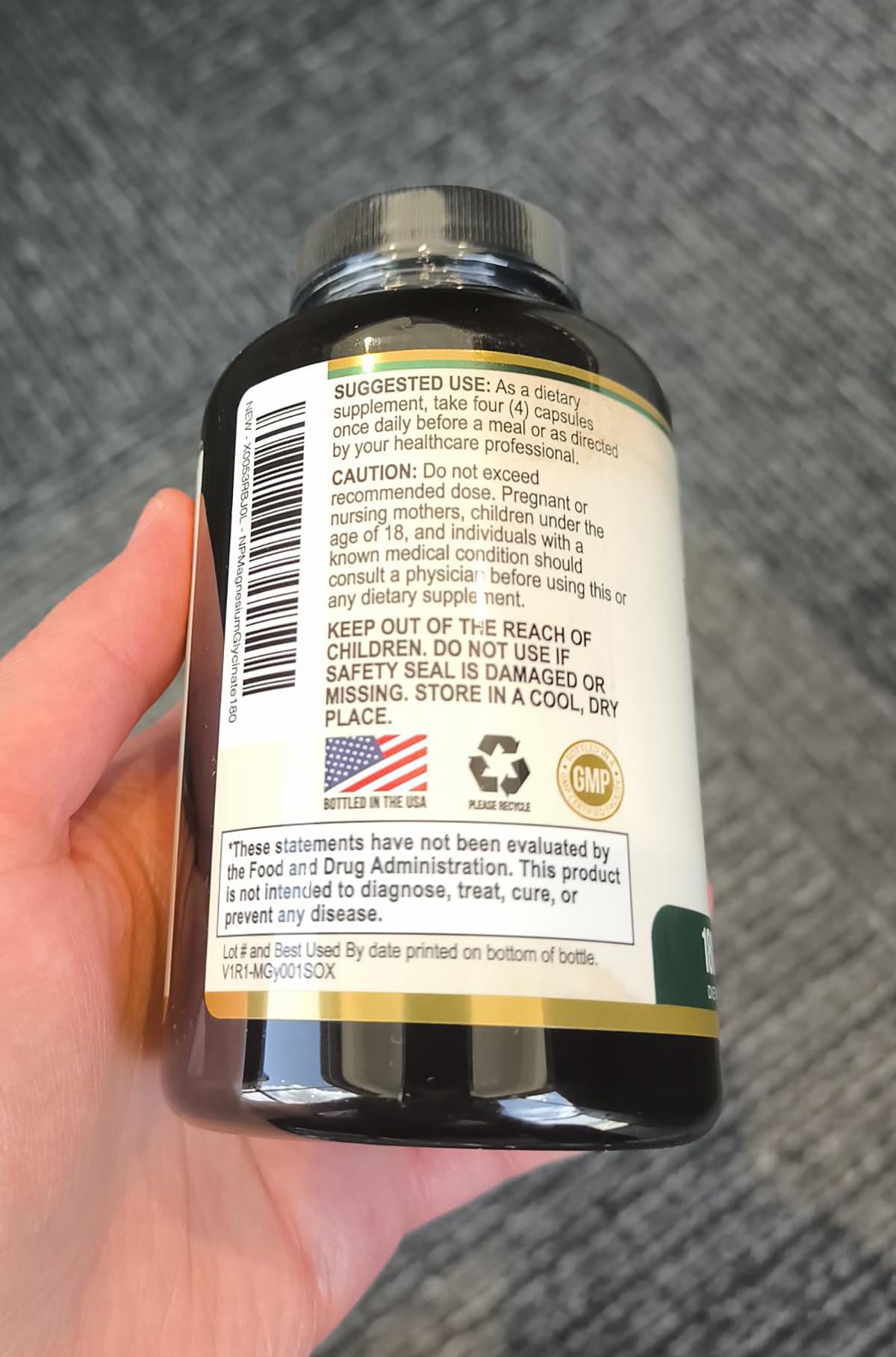 Nature's Peak Magnésium Glycinate 2000 mg avec des éléments naturels en arrière-plan