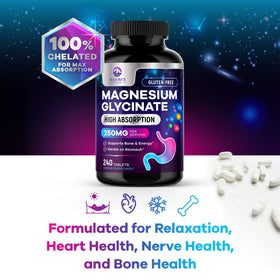 Nature's Peak Magnésium Glycinate 240 comprimés, vue arrière