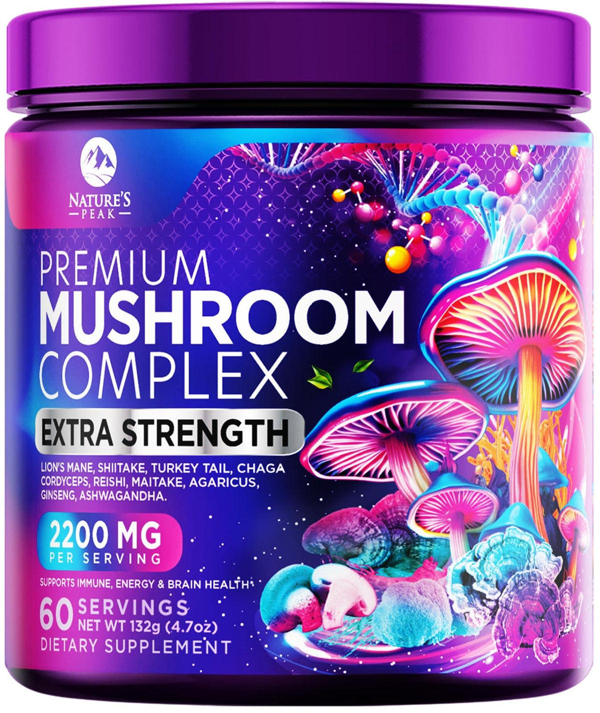 Nature's Peak Poudre de Champignon 11-en-1 vue de face