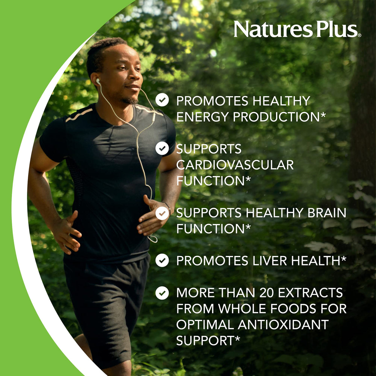 Nature's Plus B-Complex 60 capsules sur fond blanc