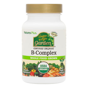 Nature's Plus B-Complex 60 capsules vue avant avec étiquette bio