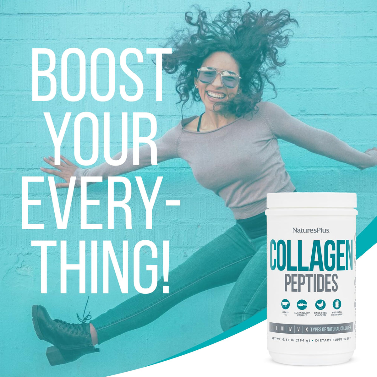 Nature's Plus Collagen Peptides Poudre 380g avec ingrédients naturels