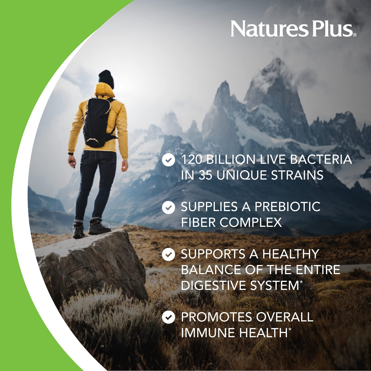 Nature's Plus GI Natural Probiotic Mega packaging side view