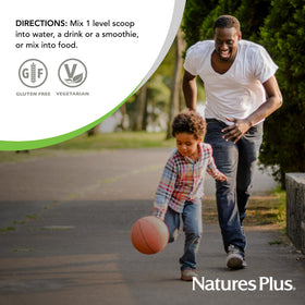 Nature's Plus GI Natural Total daily Wellness 204g poudre sur une table