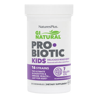 Nature's Plus Probiotiques Naturels pour Enfants 30 Comprimés à Mâcher vue de face