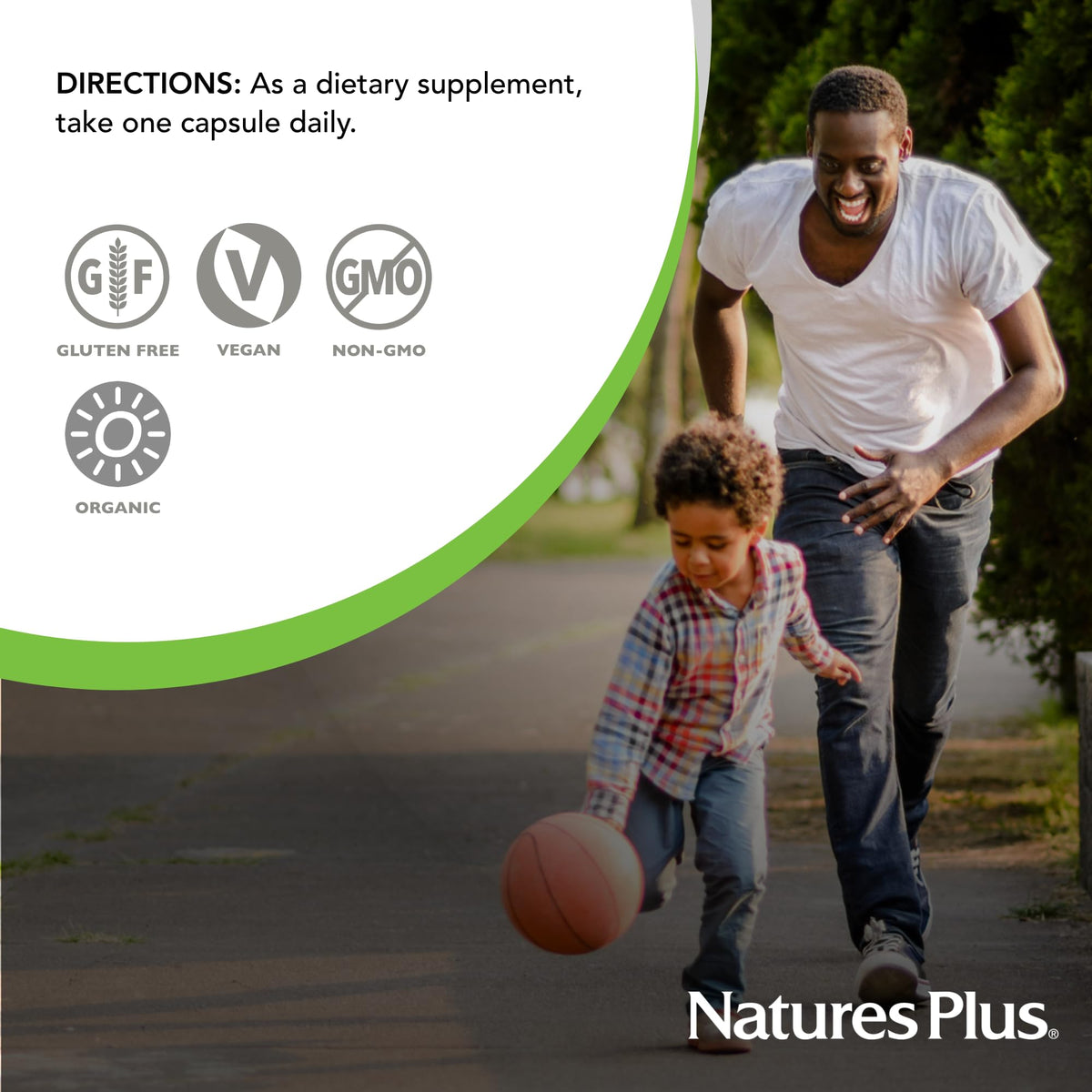 Nature's Plus Source of Life Garden Fer 30 capsules, dimensions de l'emballage
