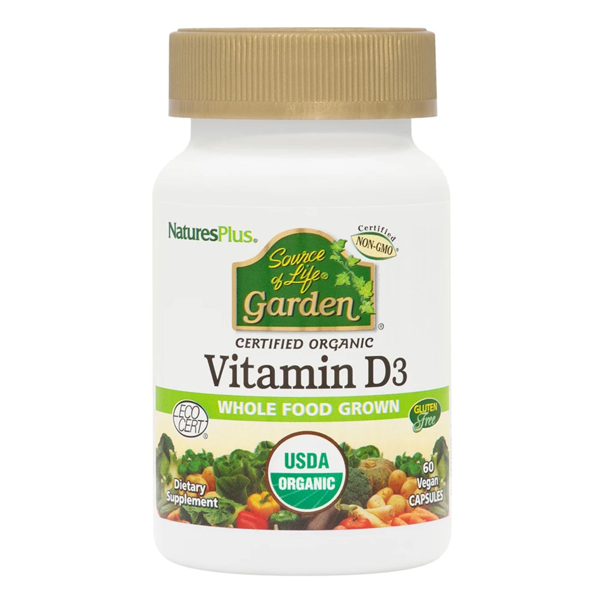 Nature's Plus Source of Life Garden Vitamine D3 60 capsules avant