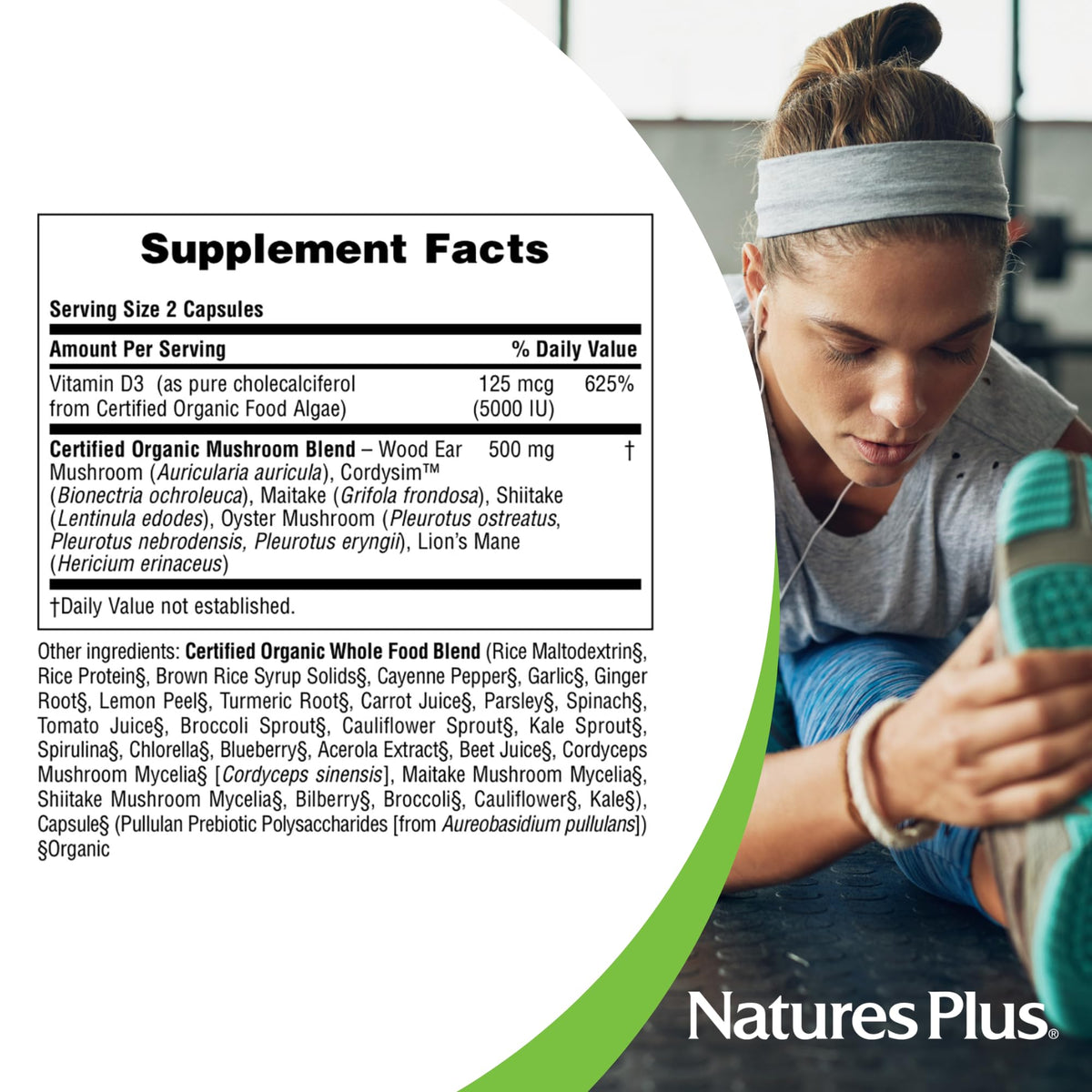 Nature's Plus Source of Life Garden Vitamine D3 capsules sur une table