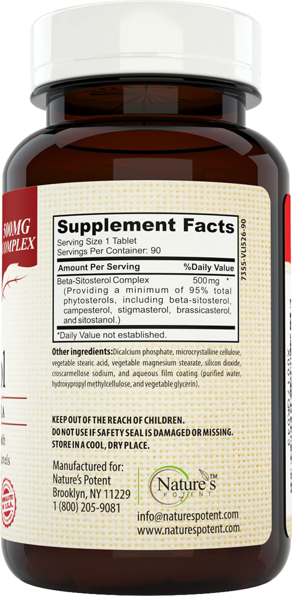 Nature's Potent Beta Sitosterol capsules vue de dessus