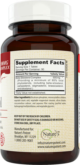 Nature's Potent Beta Sitosterol capsules vue de dessus