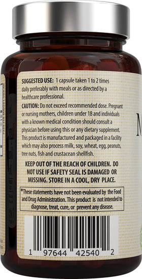 Nature's Potent Magnésium Glycinate 200mg en vue de profil