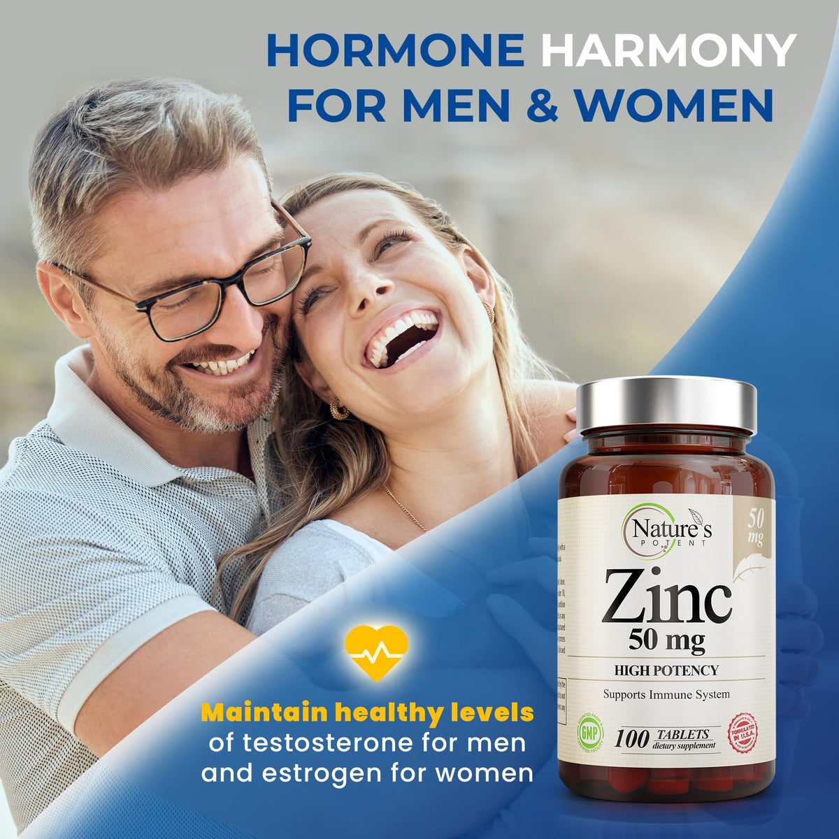 Nature's Potent Zinc 50mg 100 tablettes ouvertes