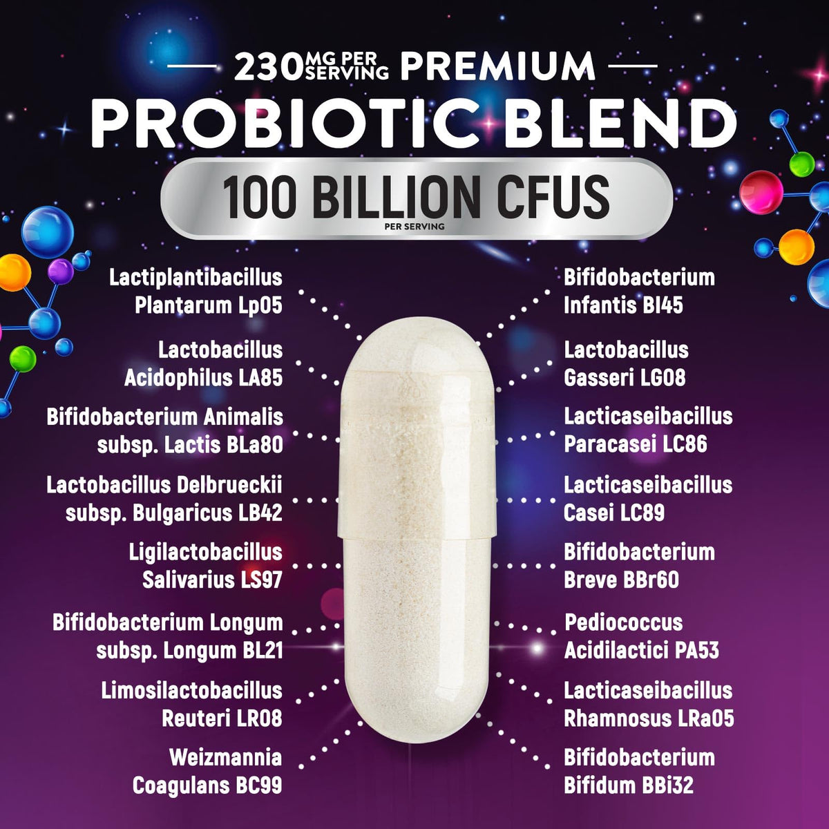 Nature's Probiotic 100 milliards CFU 60 capsules avec étiquette