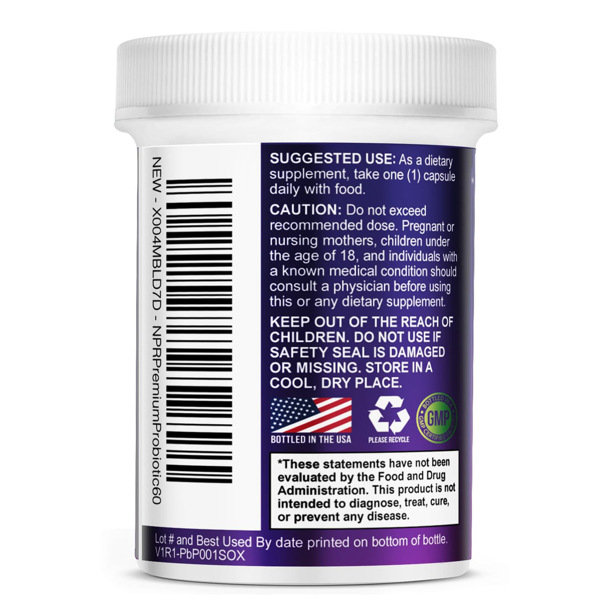 Nature's Probiotic 100 milliards CFU 60 capsules en gros plan