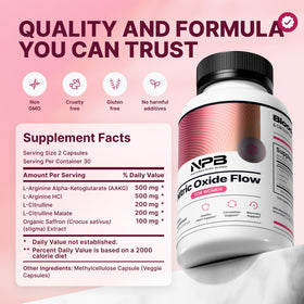 Nature's Pure Blend L-Arginine L-Citrulline 1500 mg capsules with a glass of water