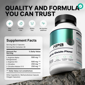 Nature's Pure Blend L-Arginine L-Citrulline 1500MG bottle side view