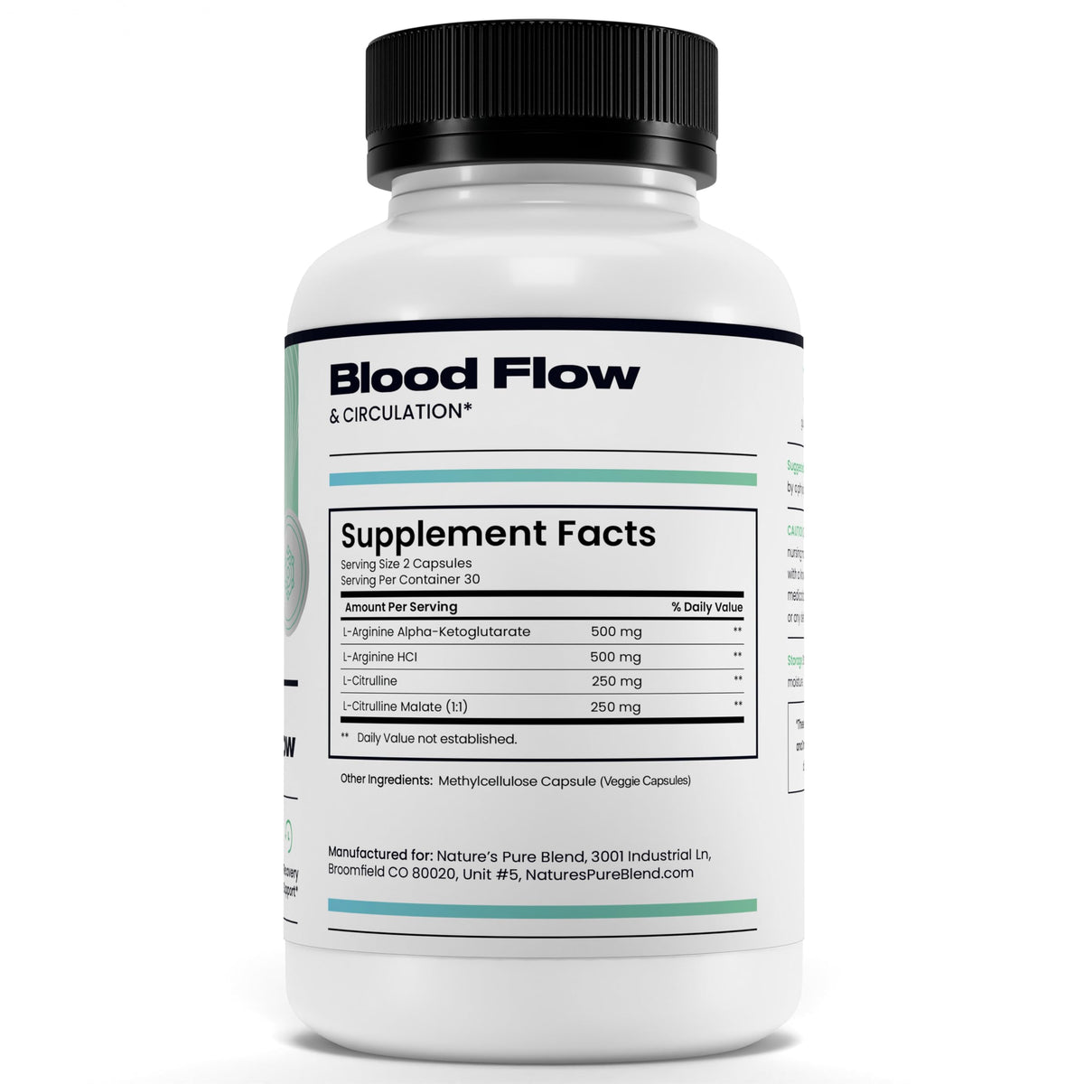 Nature's Pure Blend L-Arginine L-Citrulline 1500MG capsules with fitness gear