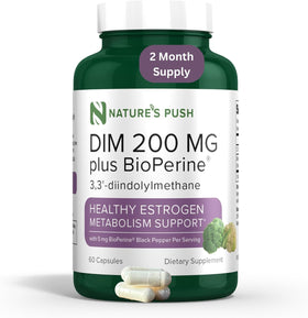 Nature's Push DIM 200mg Diindolylmethane 60 capsules front view
