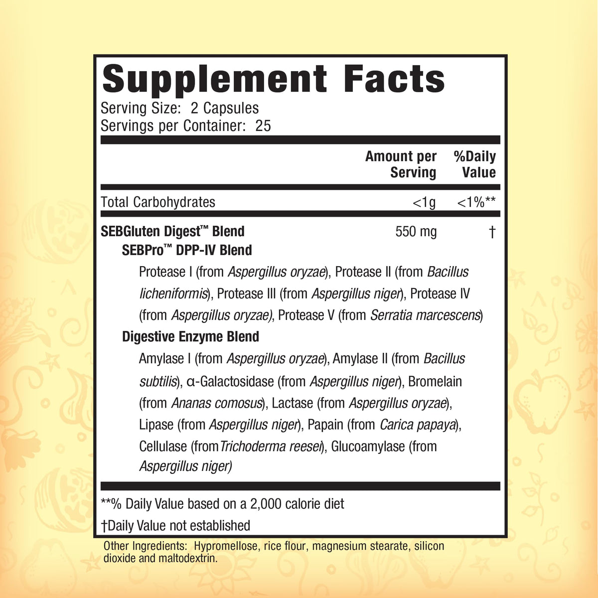 Nature's Secret Complément Alimentaire Multi-enzymes 68g vue arrière