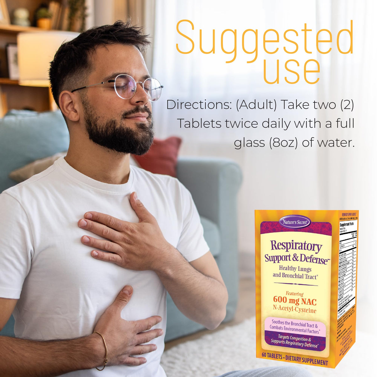 Nature's Secret Soutien Respiratoire 109g côté montrant le format