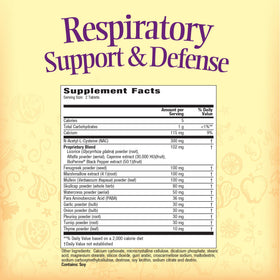 Nature's Secret Soutien Respiratoire 109g vue arrière avec ingrédients