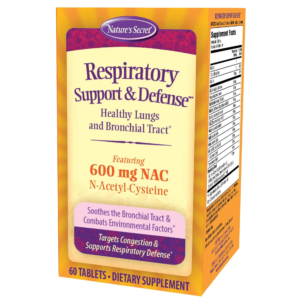 Nature's Secret Soutien Respiratoire 109g vue avant avec étiquette
