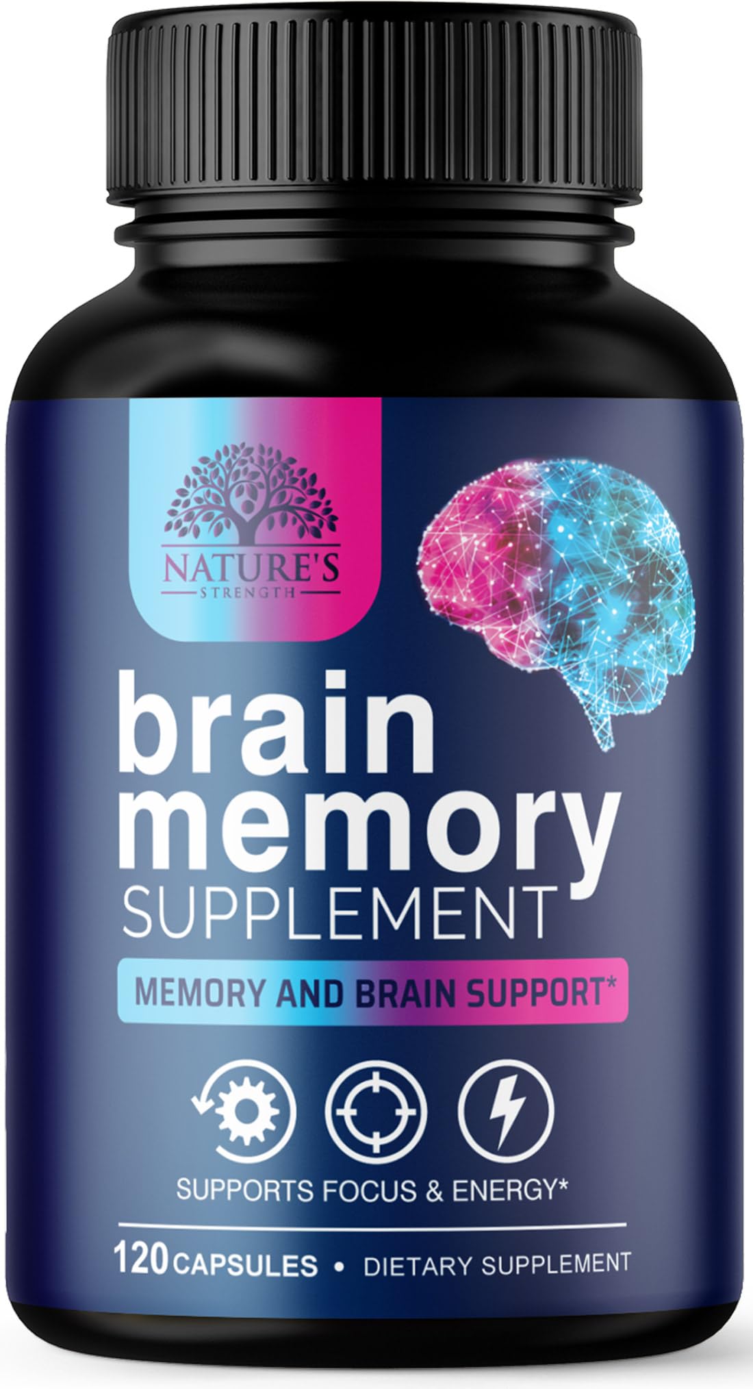 Nature's Strength Complément Alimentaire Mémoire 120 Capsules vue de face