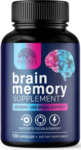 Nature's Strength Complément Alimentaire Mémoire 120 Capsules vue de face