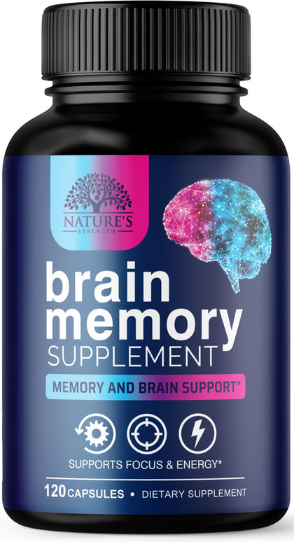 Nature's Strength Complément Alimentaire Mémoire 120 Capsules vue de face