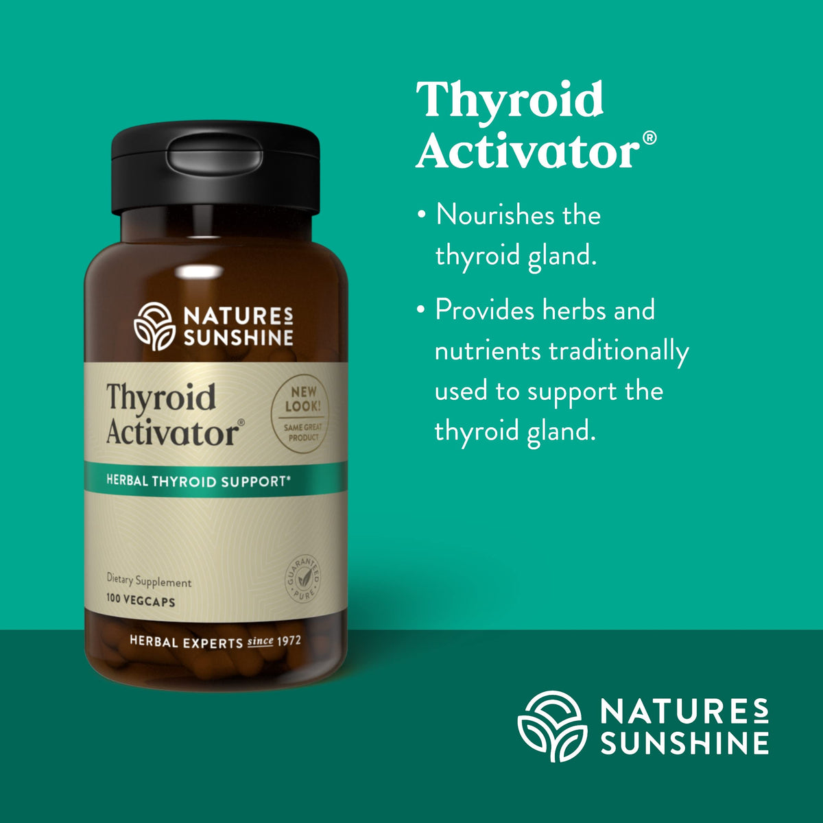 Nature's Sunshine Activateur Thyroïdien 100 Capsules vue latérale