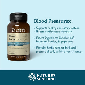 Nature's Sunshine Blood Pressurex 60 capsules avec étiquette visible