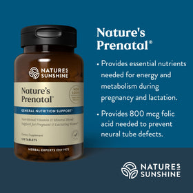 Nature's Sunshine Complément Alimentaire Prénatal 120 Comprimés - comprimés sur une table