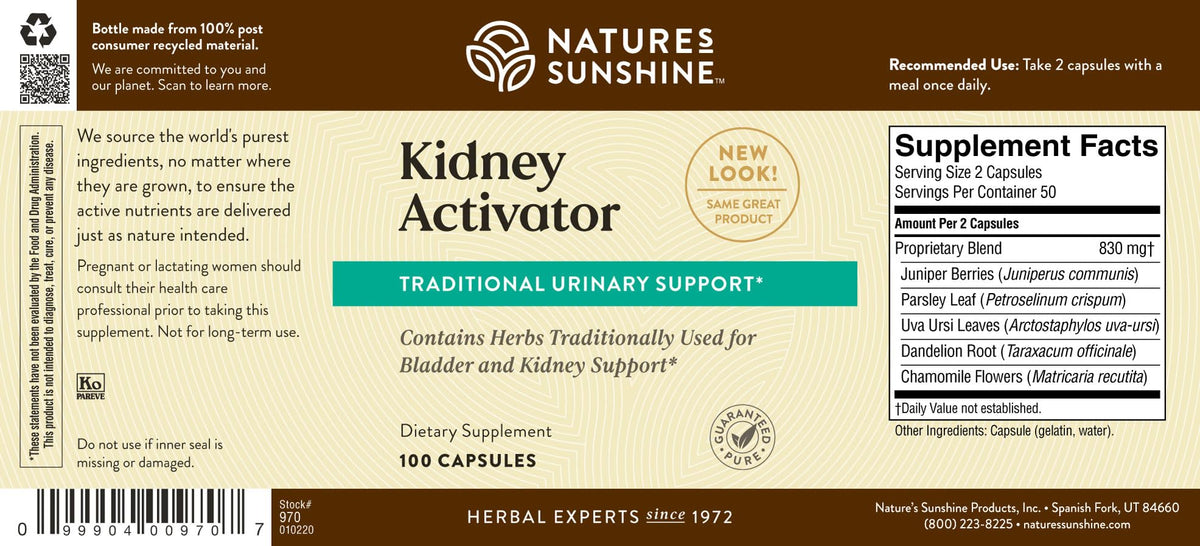 Nature's Sunshine Complément Alimentaire Rein 100 Capsules avec ingrédients naturels