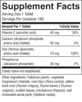Nature's Sunshine Fer Chélaté 25mg 180 comprimés - emballage ouvert