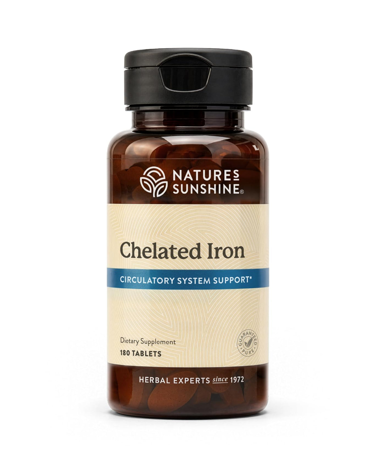 Nature's Sunshine Fer Chélaté 25mg 180 comprimés - vue avant